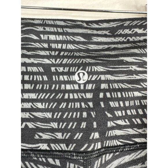 Lululemon Wunder Under Full-On Luon‎ Roll Down Pants size 6 Black/Grey - Picture 2 of 6